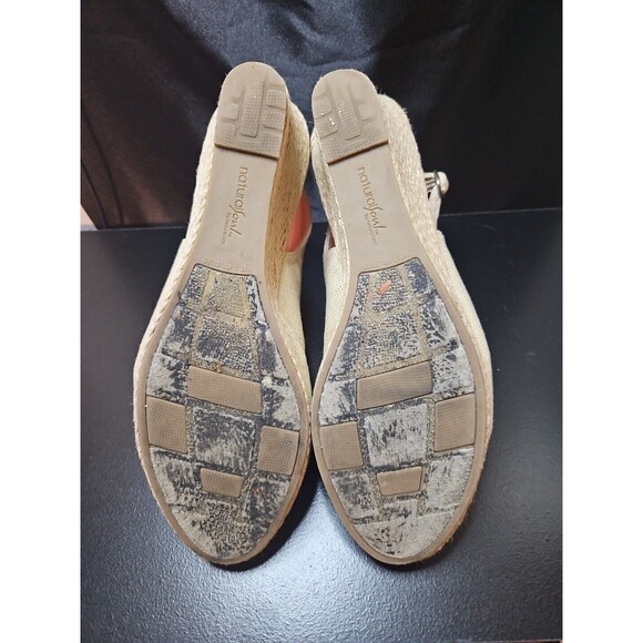 Natural Soul by Naturalizer Sandals Womens 8.5  W Basic Espadrille Beige Wedge - Picture 5 of 8